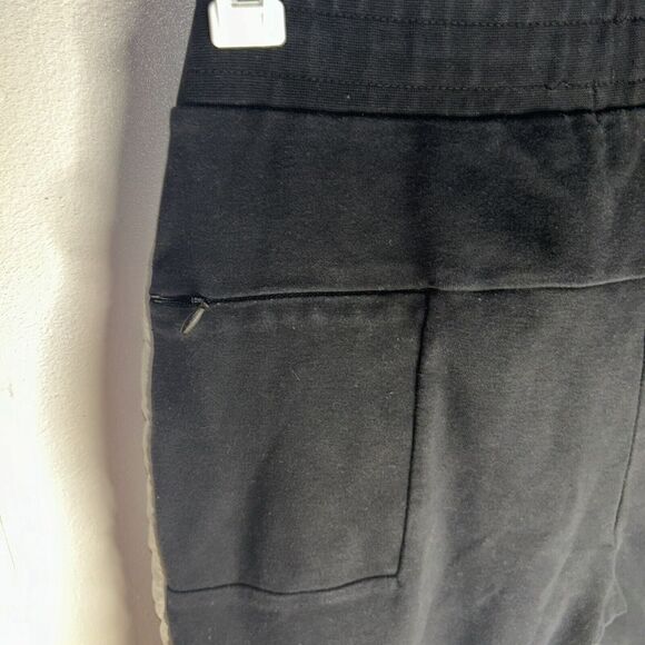 Zara Black Side Stripe Jogger Pants Size Large black-and-white stretchy - Picture 6 of 6